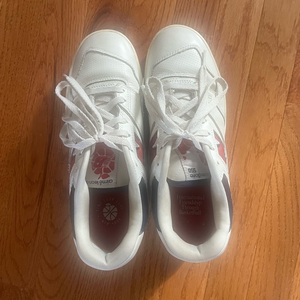 Aime Leon Dore White and Red Athletic Shoes